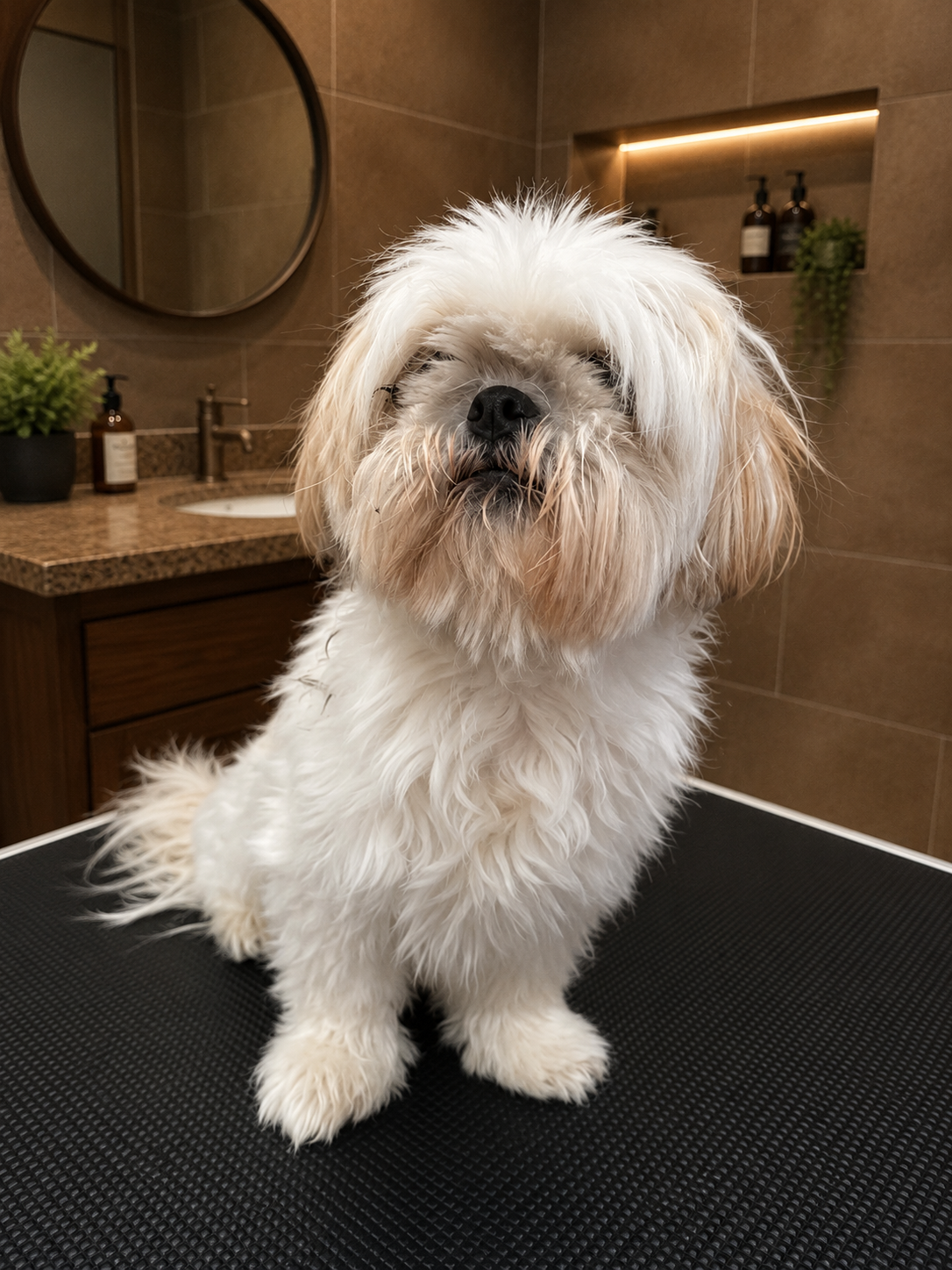 Pet before grooming